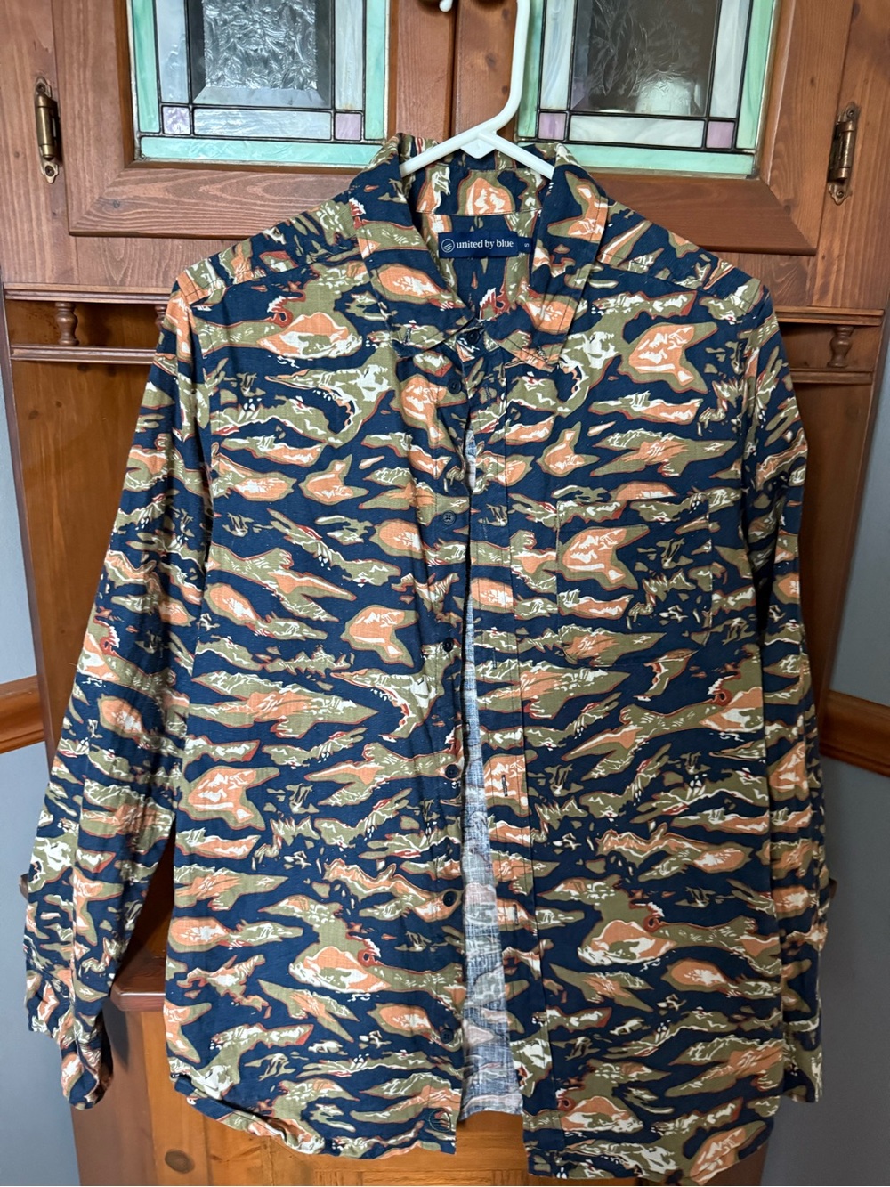 United By Blue Soft Hemp blend Button Down Shirt in Lakeside Camo - Size Small